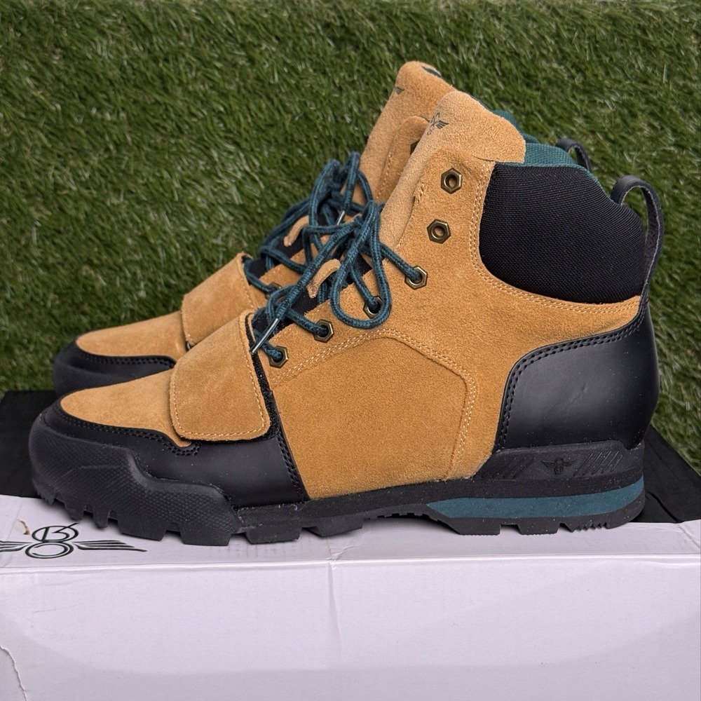 Creative Recreation Hiking Boots Mens Size 9.5 Brown Suede Black Teal High Top